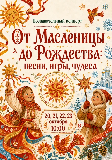 Познавательный концерт «От Масленицы до Рождества: песни, игры, чудеса».